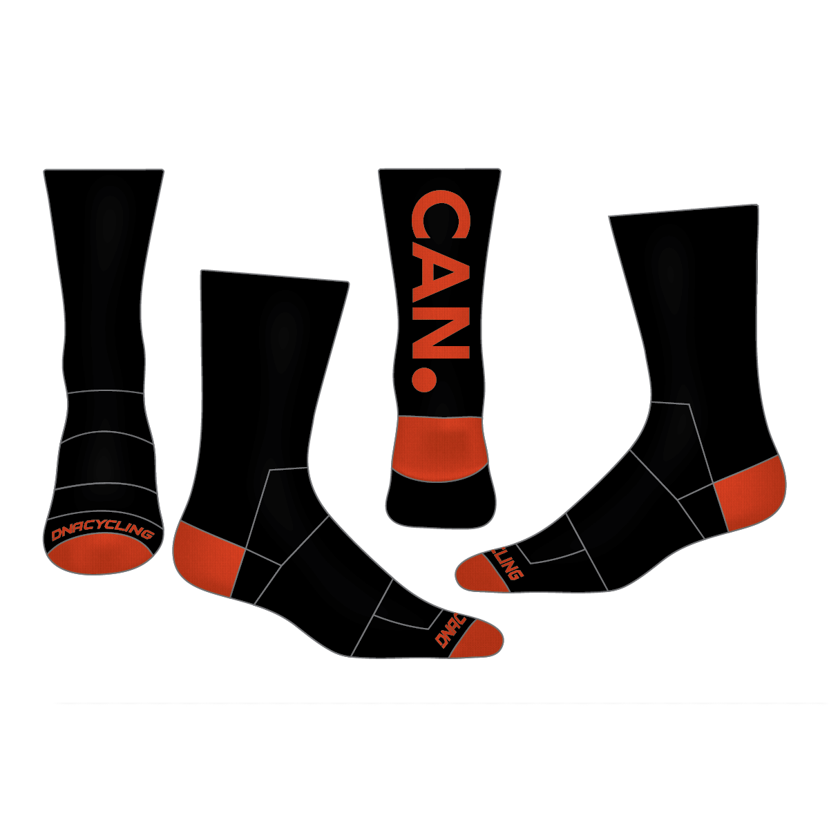 Spirit of Can. 6" Cuff DNA Cycling Socks