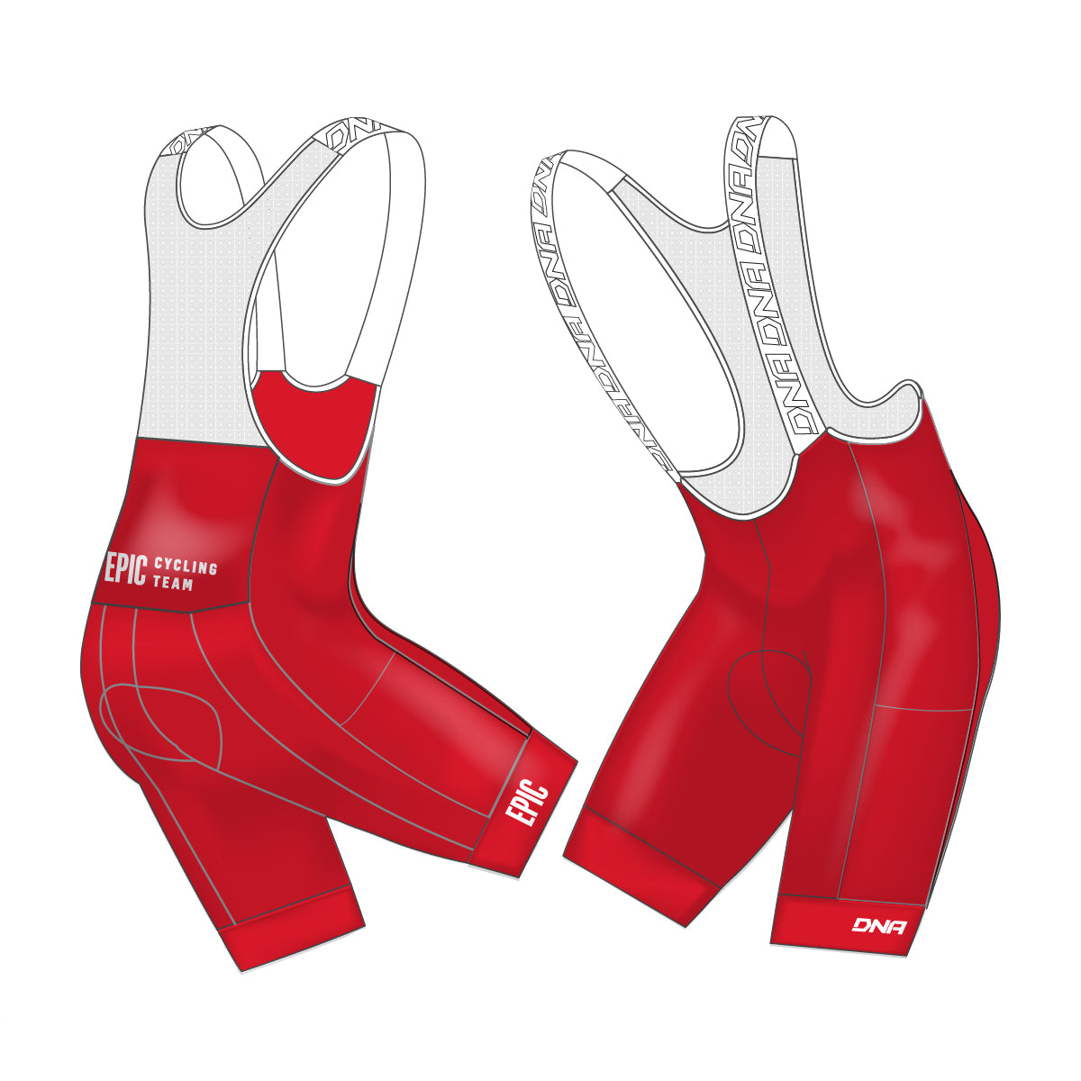 EPIC Cycling Team Switch Bib Short Race Red
