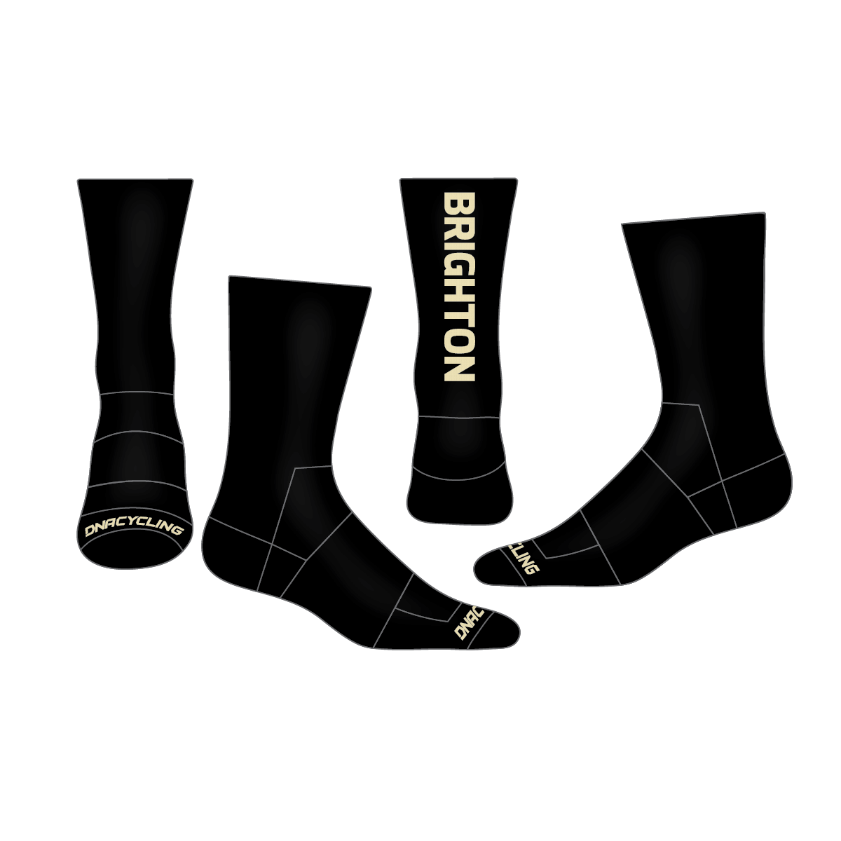 BrightonHS 6" Cuff DNA Cycling Socks