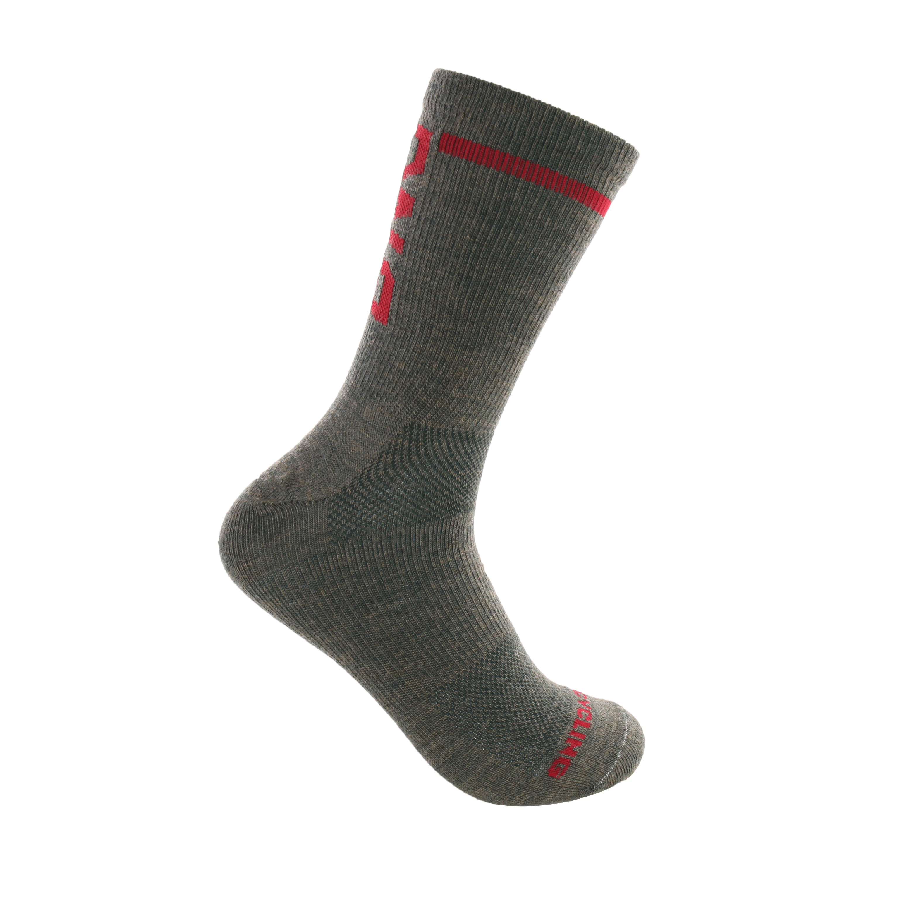 6" MERINO WOOL PERFORMANCE SOCK GREEN/RED