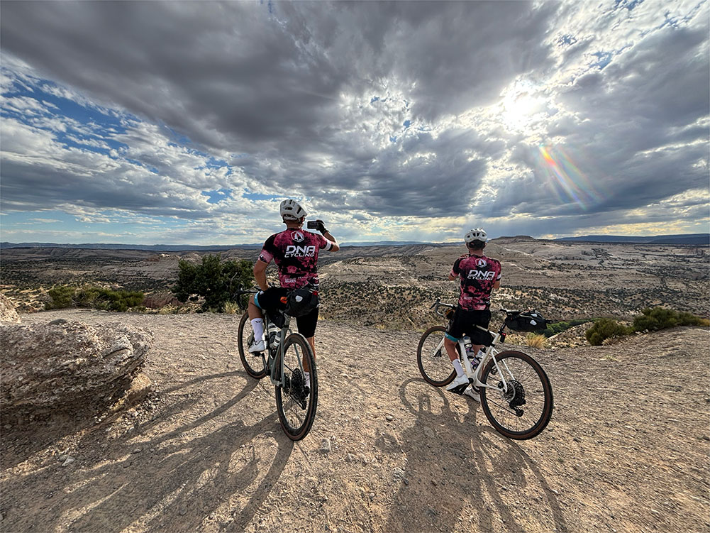 cyclist on dirt