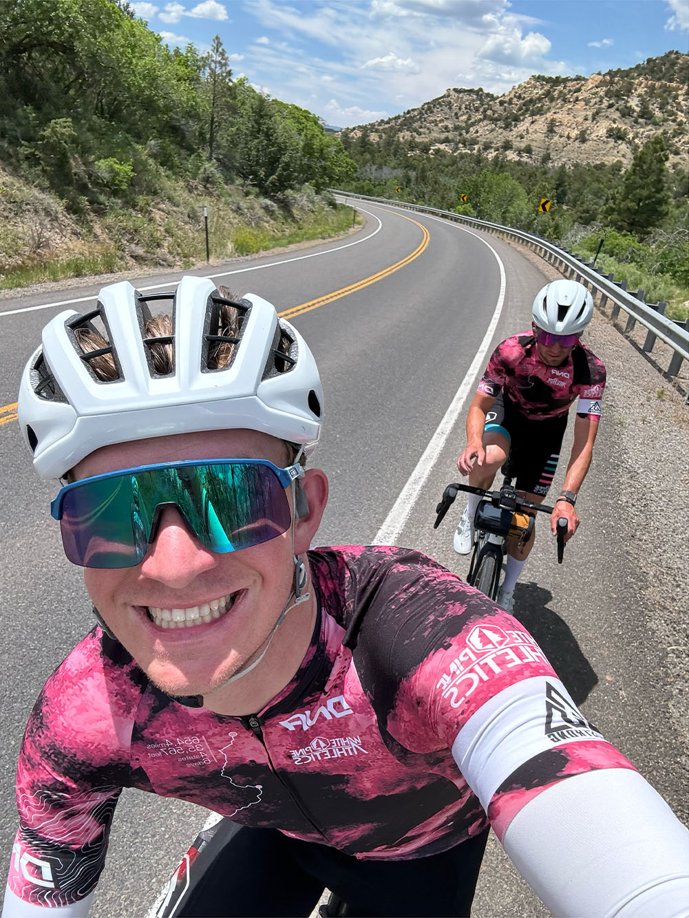 cyclist taking selfie