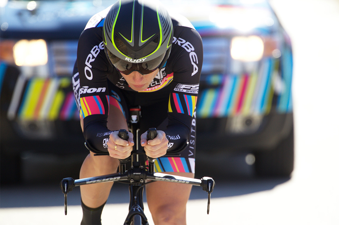 women racing on bike